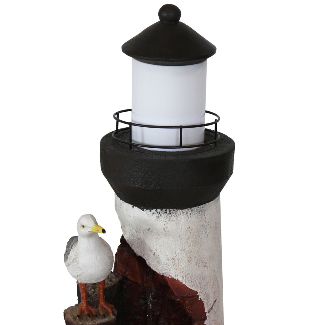 Sunnydaze Gulls Cove Lighthouse Water Fountain with LED Lights - 36 in Image 10