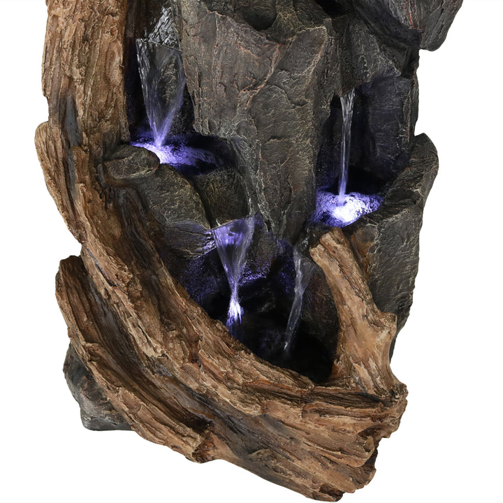 Sunnydaze Cascading Mountainside Water Fountain with LED Lights - 35 in Image 8