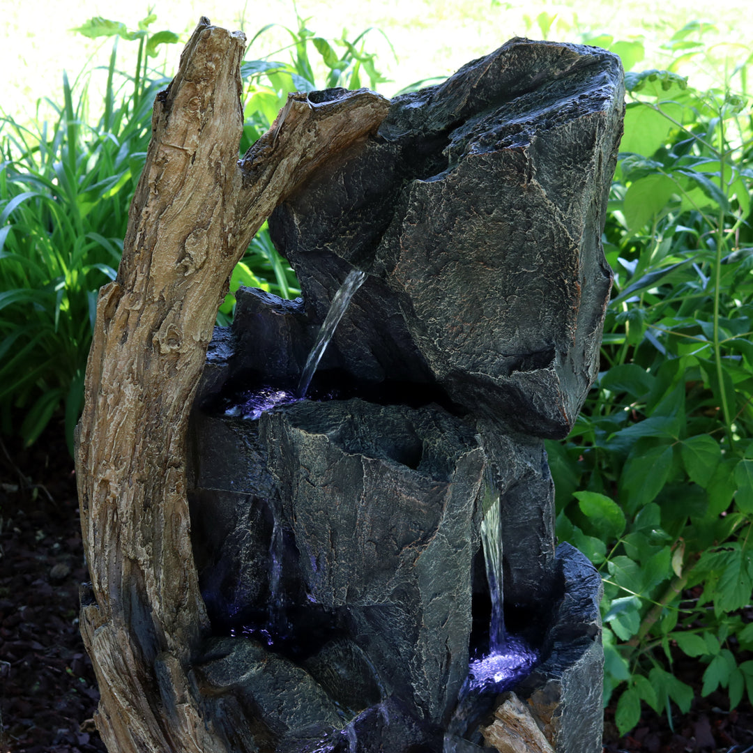 Sunnydaze Cascading Mountainside Water Fountain with LED Lights - 35 in Image 5