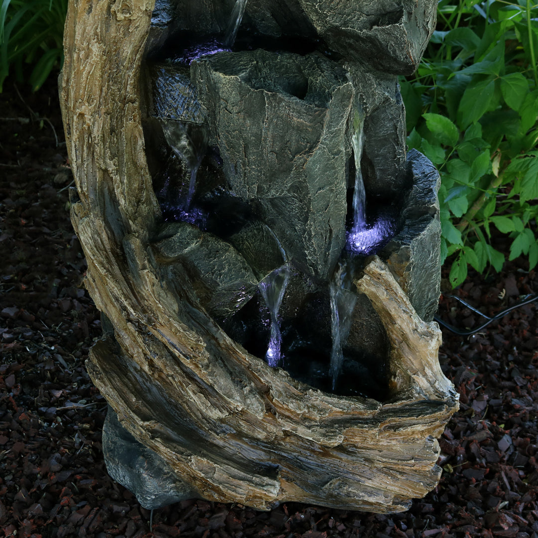 Sunnydaze Cascading Mountainside Water Fountain with LED Lights - 35 in Image 6