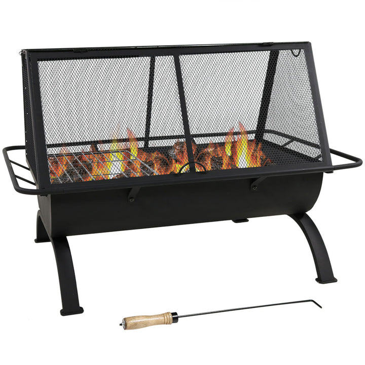 Sunnydaze 36 in Northland Grill Outdoor Fire Pit with Spark Screen Image 1