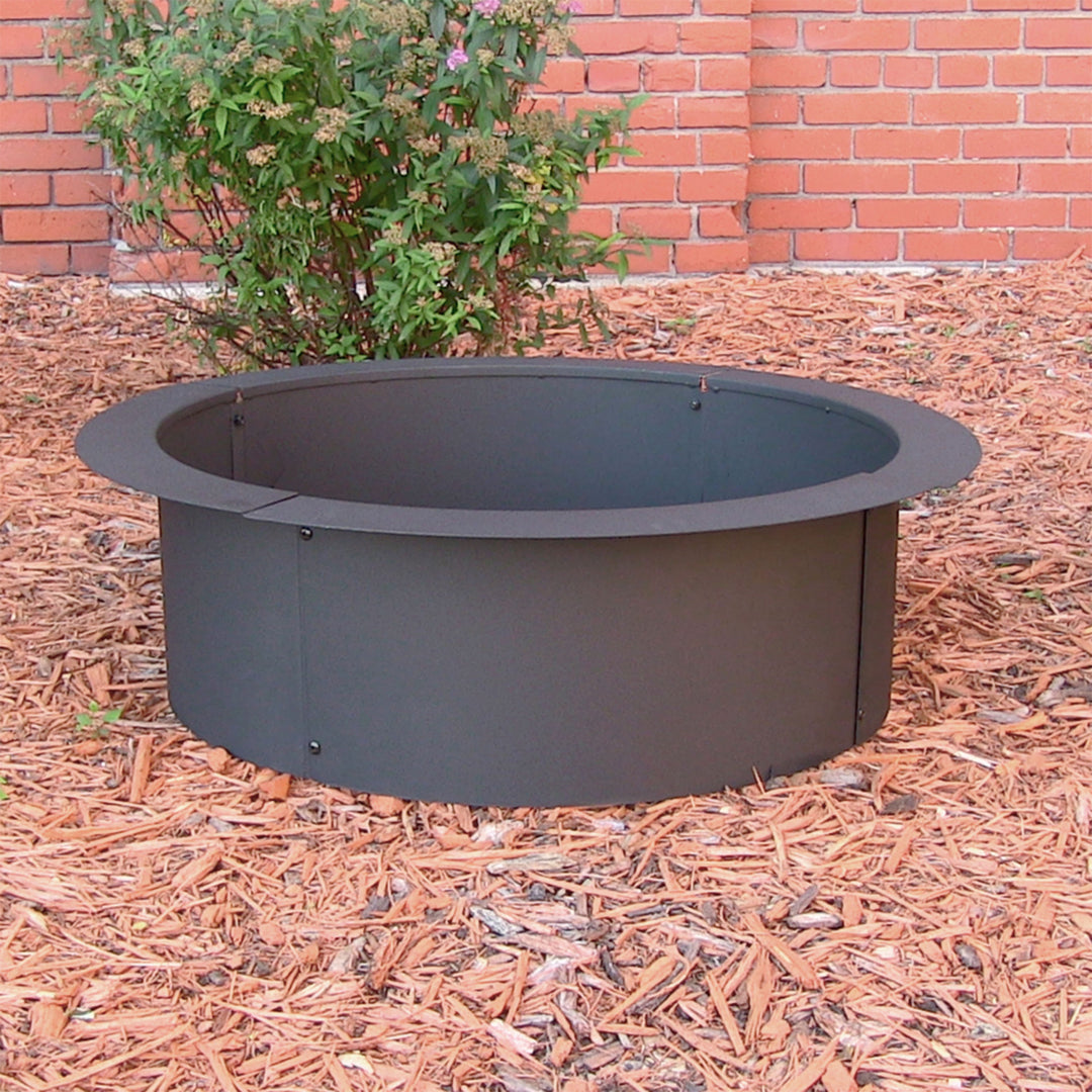 Sunnydaze 27 in Heavy-Duty Steel Above/In-Ground Fire Pit Ring Liner Image 6