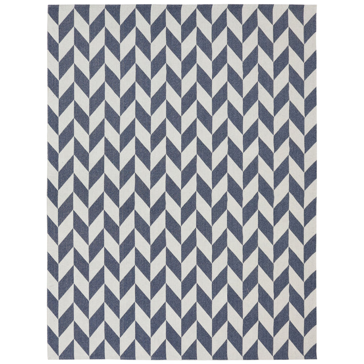 Sunnydaze Geometric Affinity Indoor Area Rug - Steel Blue - 8 ft x 10 ft Image 1