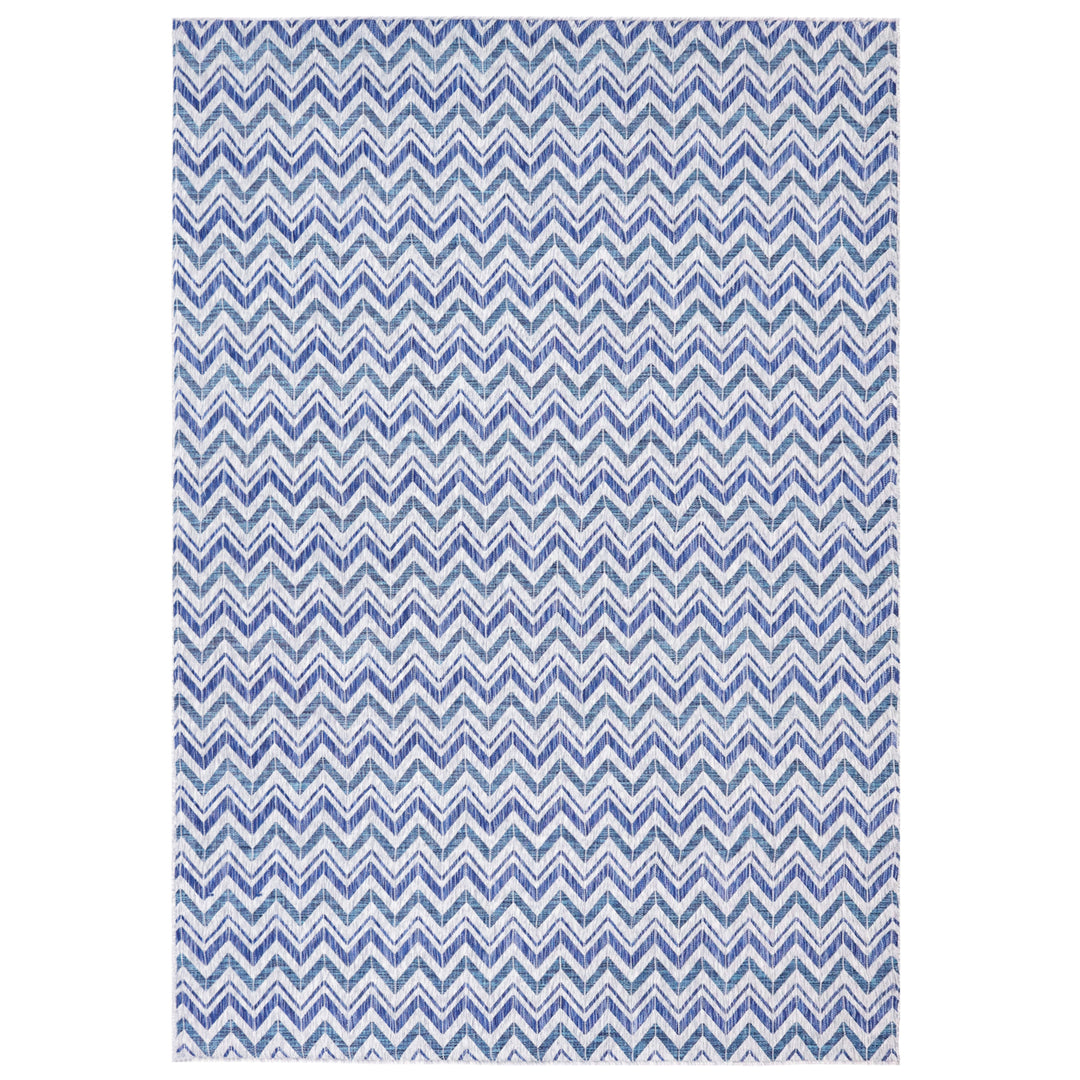 Sunnydaze Chevron Dreams Outdoor Area Rug - Blue/Gray - 8 ft x 10 ft Image 1