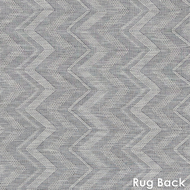 Sunnydaze Chevron Dreams Outdoor Area Rug - Blue/Gray - 8 ft x 10 ft Image 9