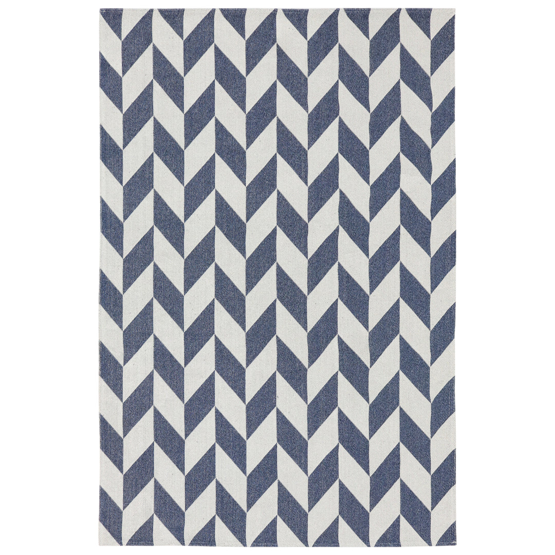 Sunnydaze Geometric Affinity Indoor Area Rug - Steel Blue - 5 ft x 7 ft Image 1