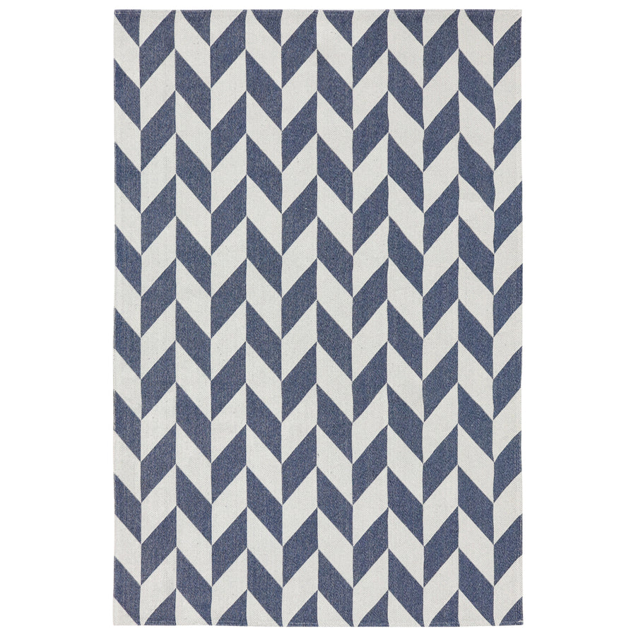 Sunnydaze Geometric Affinity Indoor Area Rug - Steel Blue - 5 ft x 7 ft Image 1