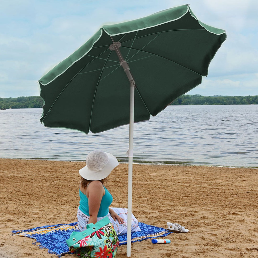 Sunnydaze 5 ft Steel Beach Umbrella with Tilt - Sage Green Image 2