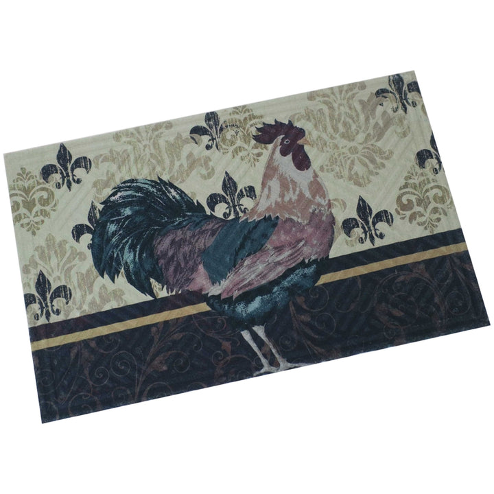 Sunnydaze Indoor Kitchen Floor Mat - Brown Rooster - 23 in x 35 in Image 1