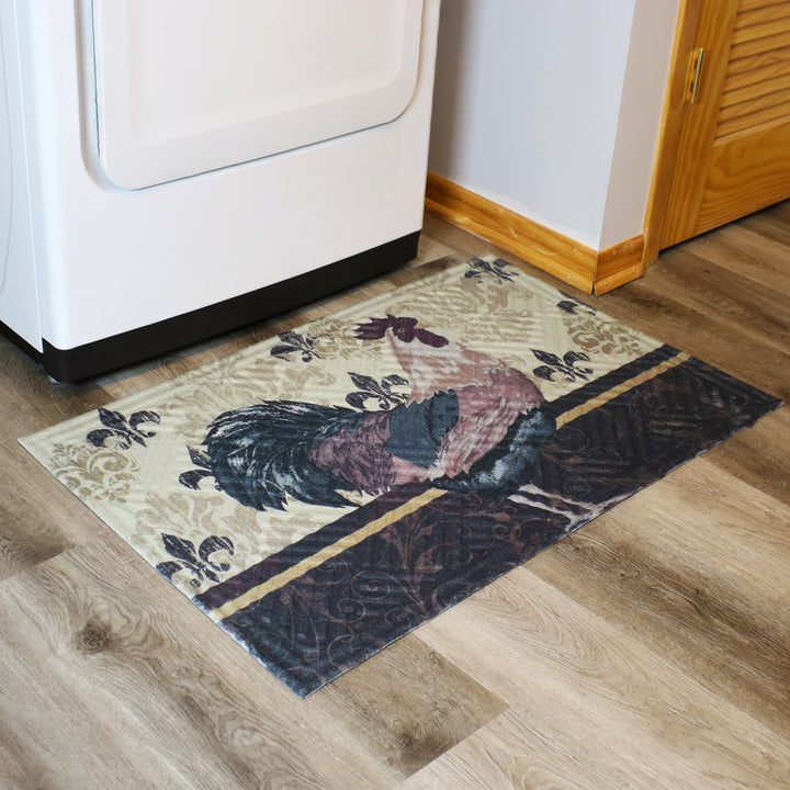 Sunnydaze Indoor Kitchen Floor Mat - Brown Rooster - 23 in x 35 in Image 4