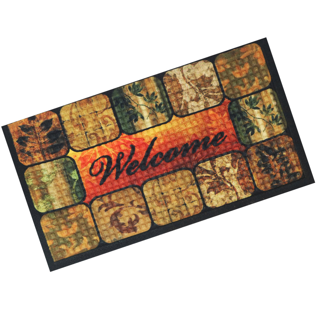 Sunnydaze Indoor Entrance Doormat - Earth Tone Plants - 17.5 in x 29 in Image 1