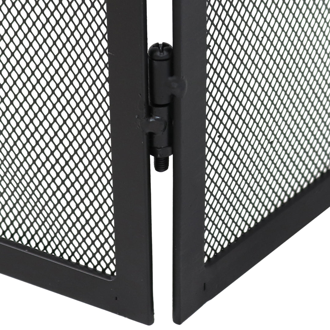 Sunnydaze 50 in Elegant Scroll Steel 3-Panel Fireplace Screen - Black Image 6