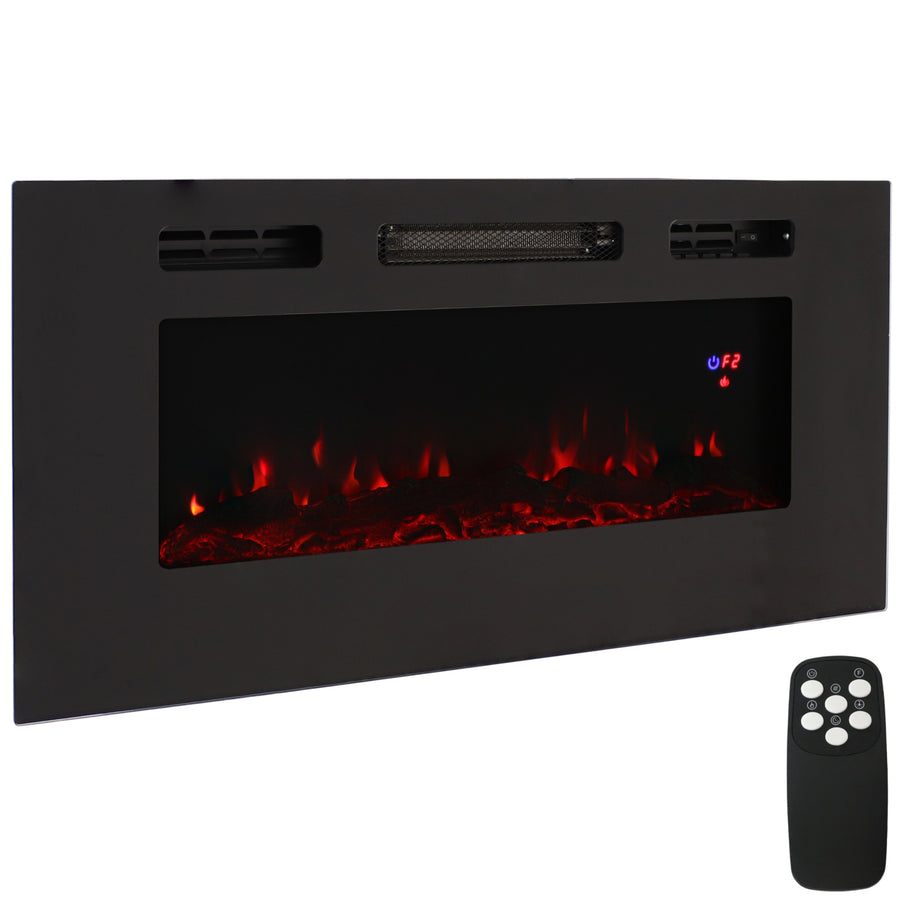 Sunnydaze 40 in Sophisticated Hearth Indoor Electric Fireplace - Black Image 1