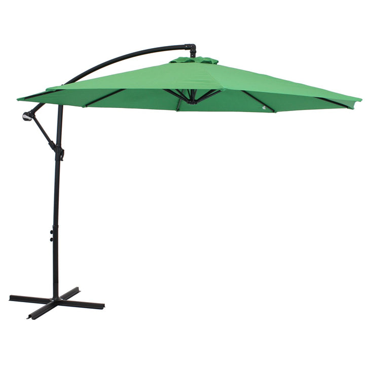 Sunnydaze 9.5 ft Cantilever Offset Patio Umbrella with Crank - Emerald Image 1