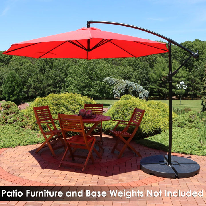 Sunnydaze 9.5 ft Cantilever Offset Patio Umbrella with Crank - Cherry Image 9