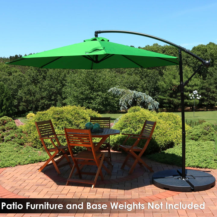 Sunnydaze 9.5 ft Cantilever Offset Patio Umbrella with Crank - Emerald Image 10