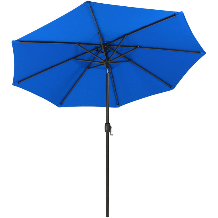 Sunnydaze 9 ft Sunbrella Patio Umbrella with Tilt and Crank - Pacific Blue Image 1