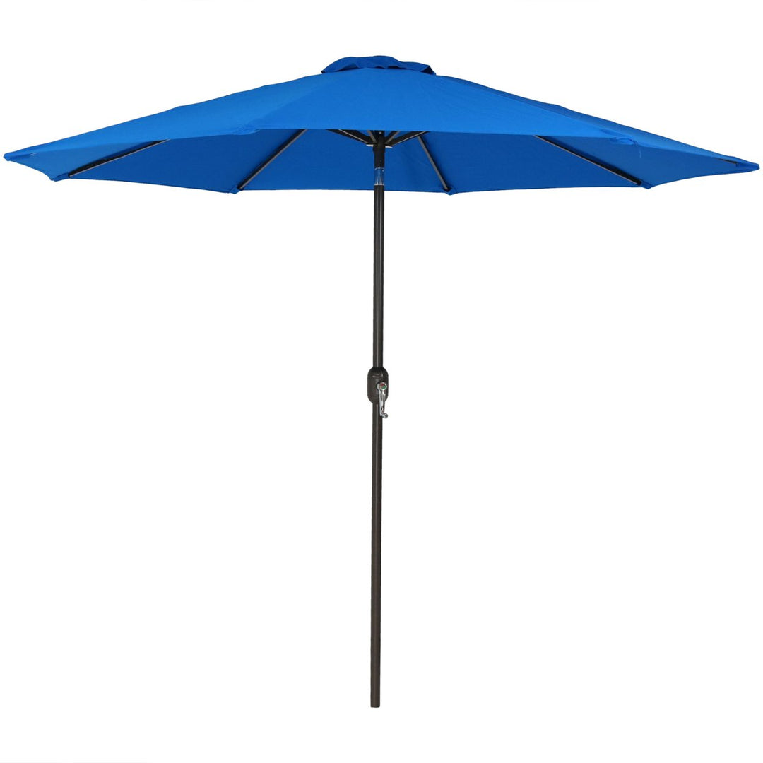 Sunnydaze 9 ft Sunbrella Patio Umbrella with Tilt and Crank - Pacific Blue Image 8