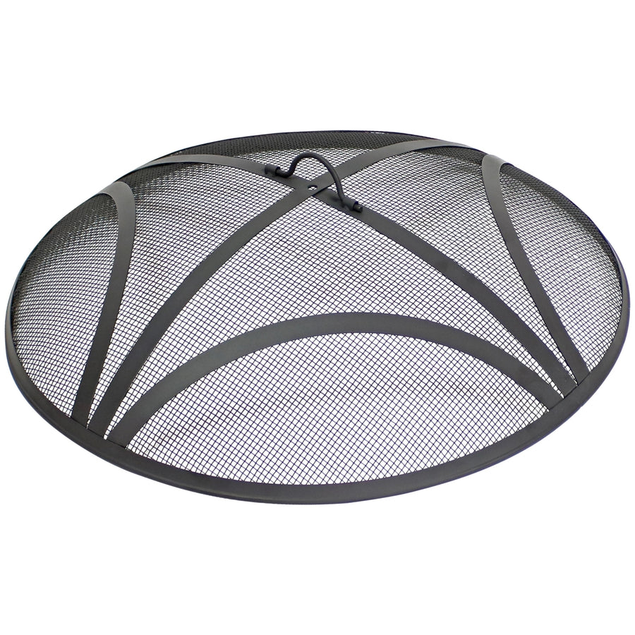 Sunnydaze 24 in Reinforced Steel Mesh Round Fire Pit Spark Screen Image 1