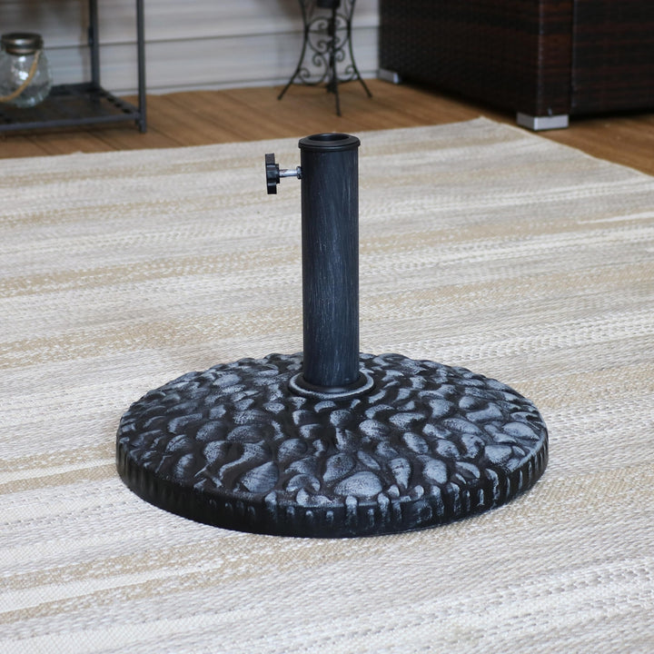 Sunnydaze 18 in Pebble Texture Resin Round Patio Umbrella Base - Grey Image 3