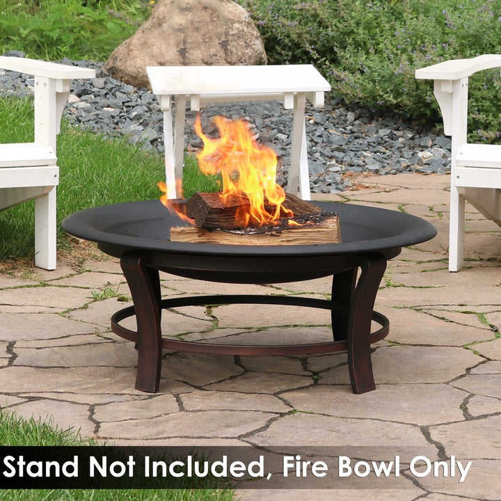 Sunnydaze 33 in Classic Elegance Steel Replacement Fire Pit Bowl - Black Image 7