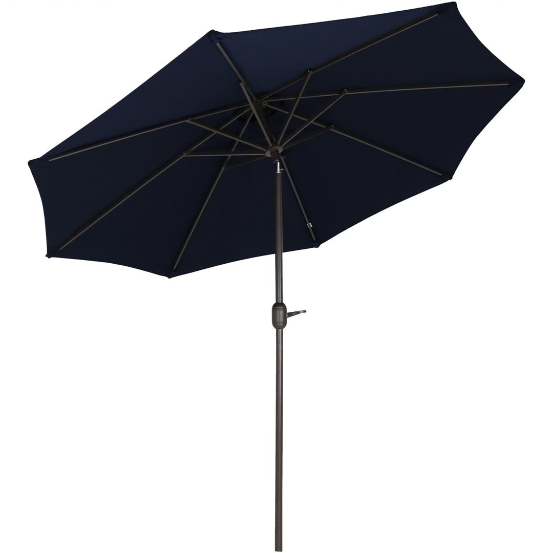 Sunnydaze 9 ft Sunbrella Patio Umbrella with Tilt and Crank - Navy Blue Image 1