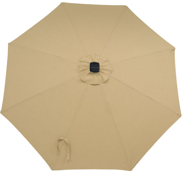 Sunnydaze 9 ft Solar Sunbrella Patio Umbrella with Tilt - Beige Image 10