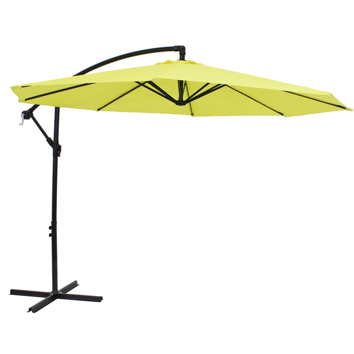 Sunnydaze 9.5 ft Cantilever Offset Patio Umbrella with Crank - Sunshine Image 1