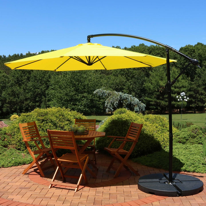 Sunnydaze 9.5 ft Cantilever Offset Patio Umbrella with Crank - Sunshine Image 4