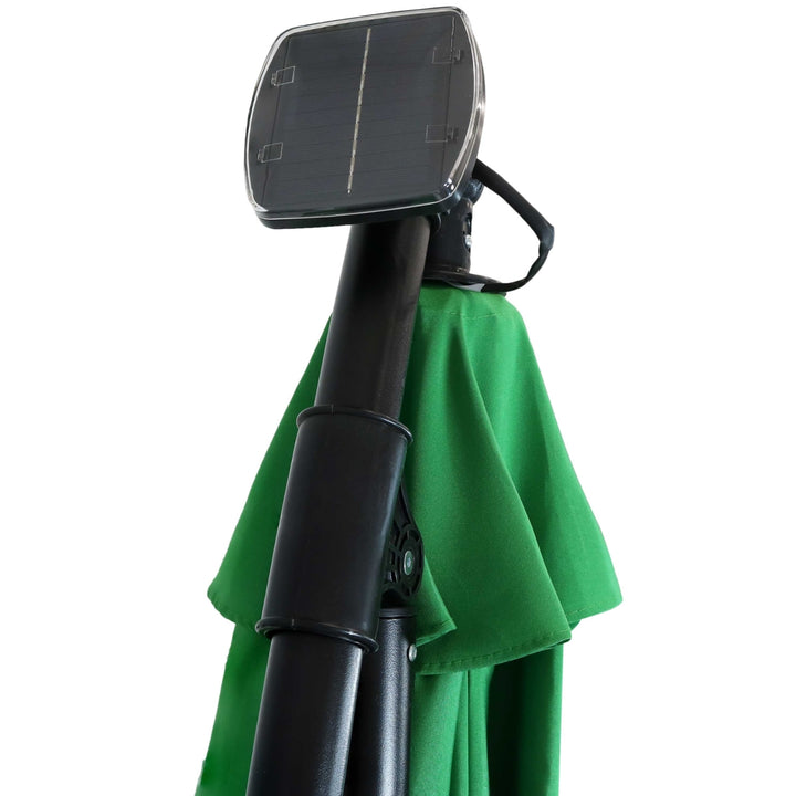 Sunnydaze 9.5 ft Solar Cantilever Offset Patio Umbrella - Emerald Image 11