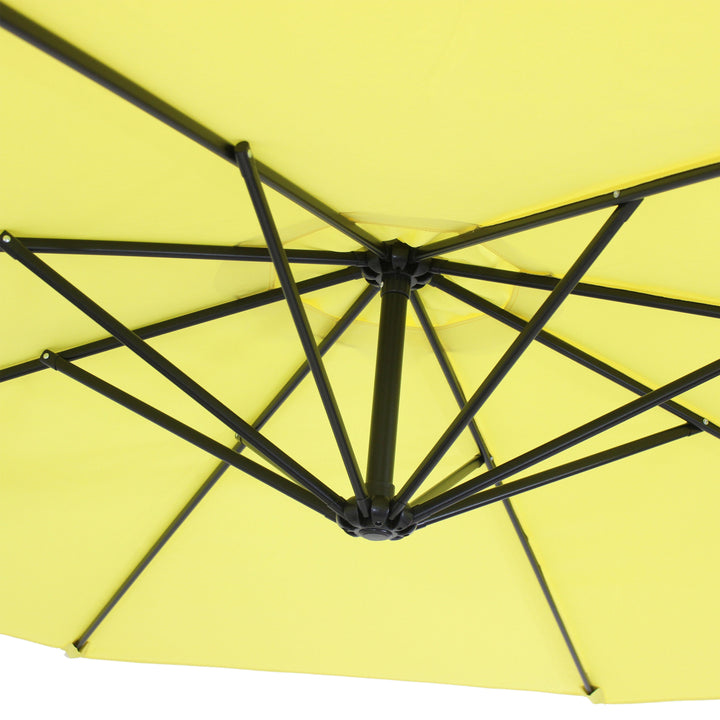 Sunnydaze 9.5 ft Cantilever Offset Patio Umbrella with Crank - Sunshine Image 6