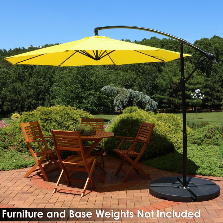 Sunnydaze 9.5 ft Cantilever Offset Patio Umbrella with Crank - Sunshine Image 11