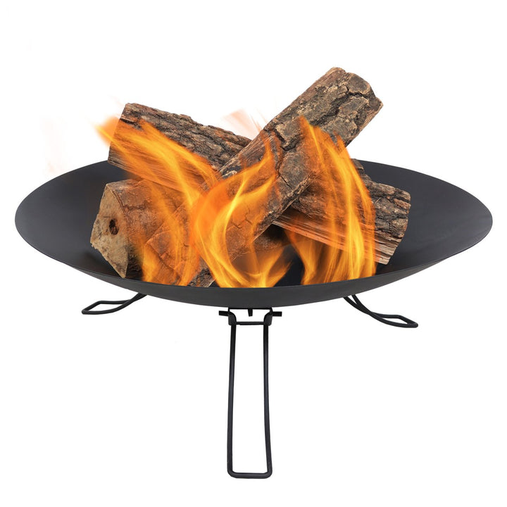 Sunnydaze Classic Ebony Steel Portable Folding Fire Pit - 24 in Image 1