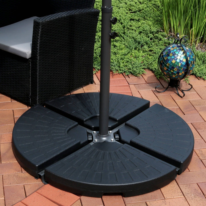 Sunnydaze Sand or Water Round Cantilever Offset Patio Umbrella Base Plates Image 4