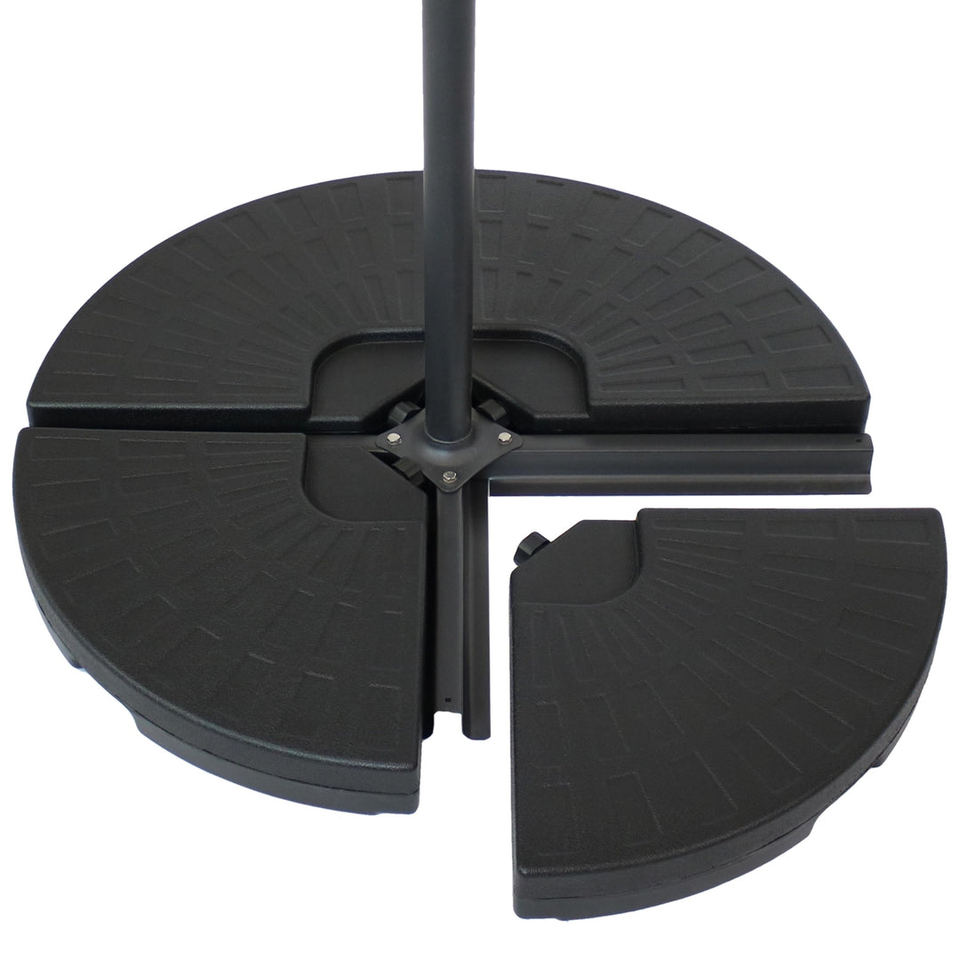 Sunnydaze Sand or Water Round Cantilever Offset Patio Umbrella Base Plates Image 7