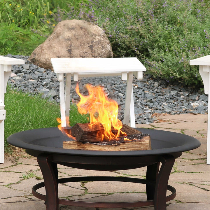 Sunnydaze 39 in Classic Elegance Steel Replacement Fire Pit Bowl - Black Image 5