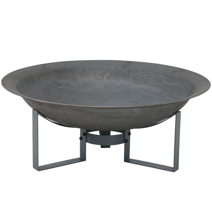 Sunnydaze 24 in Modern Cast Iron Fire Pit Bowl with Stand - Black Image 6