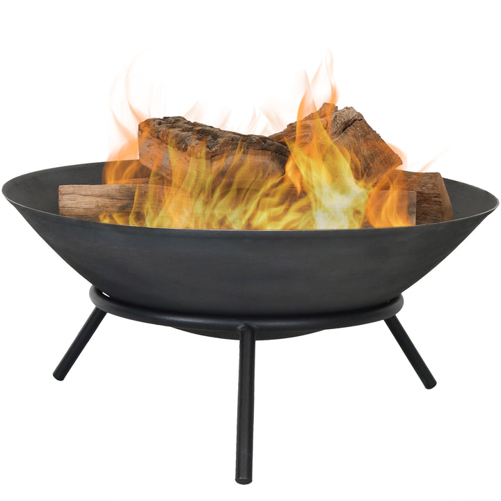 Sunnydaze 22 in Raised Cast Iron Fire Pit Bowl with Stand Image 1