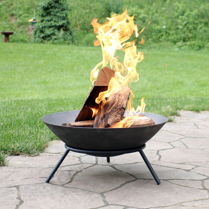 Sunnydaze 22 in Raised Cast Iron Fire Pit Bowl with Stand Image 4