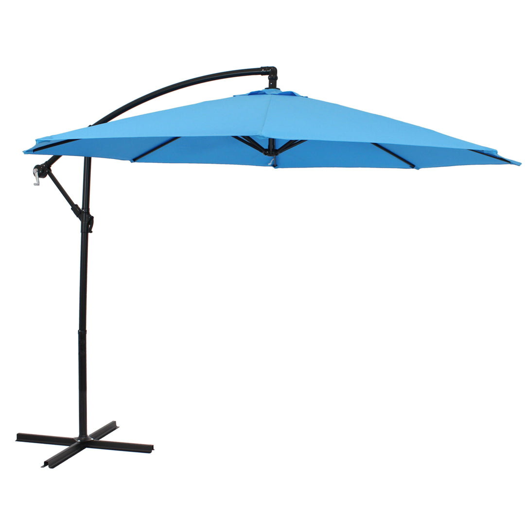 Sunnydaze 9.5 ft Cantilever Offset Patio Umbrella with Crank - Azure Image 1