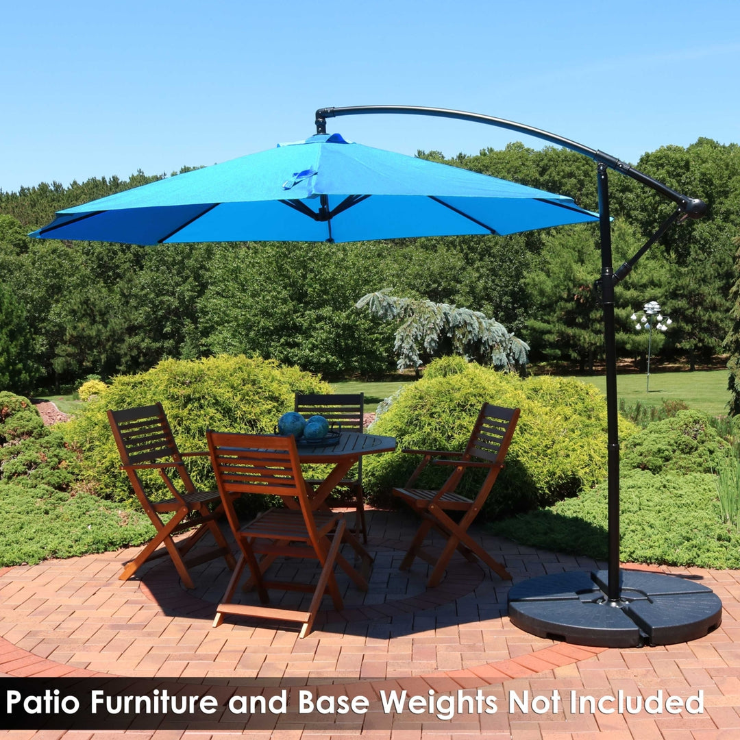 Sunnydaze 9.5 ft Cantilever Offset Patio Umbrella with Crank - Azure Image 10