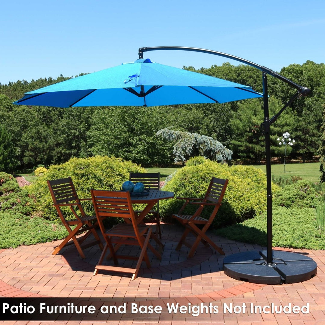 Sunnydaze 9.5 ft Cantilever Offset Patio Umbrella with Crank - Azure Image 11