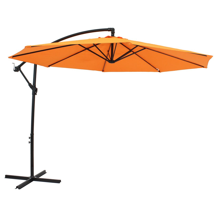 Sunnydaze 9.5 ft Cantilever Offset Patio Umbrella with Crank - Tangerine Image 1