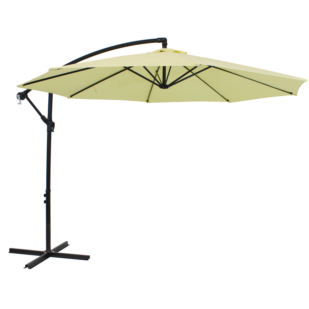 Sunnydaze 9.5 ft Cantilever Offset Patio Umbrella with Crank - Buttercup Image 1