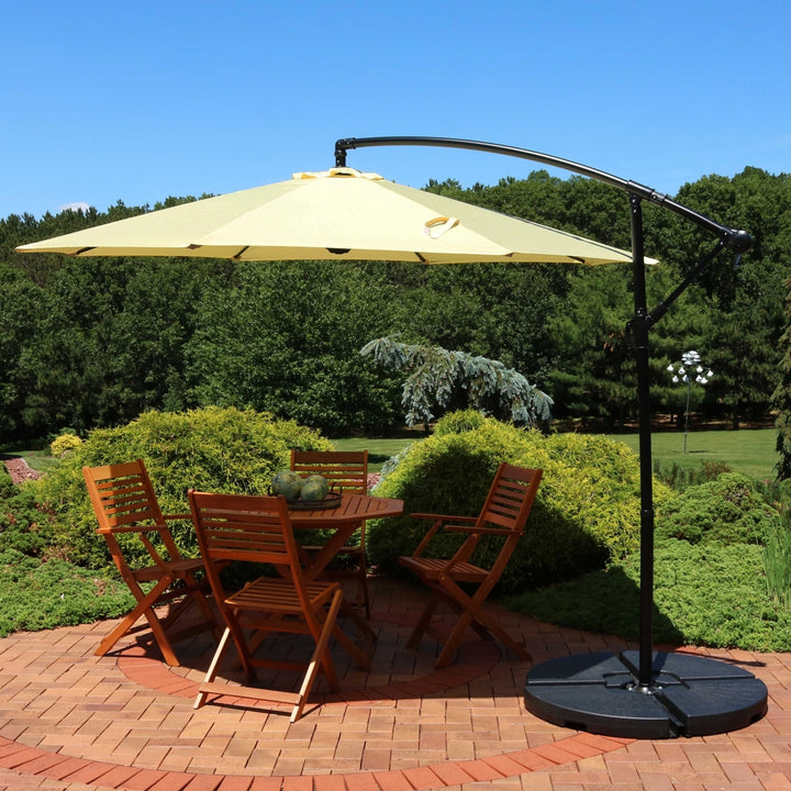 Sunnydaze 9.5 ft Cantilever Offset Patio Umbrella with Crank - Buttercup Image 4