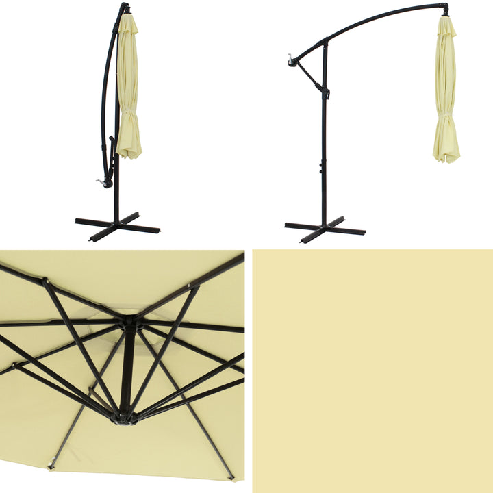 Sunnydaze 9.5 ft Cantilever Offset Patio Umbrella with Crank - Buttercup Image 5