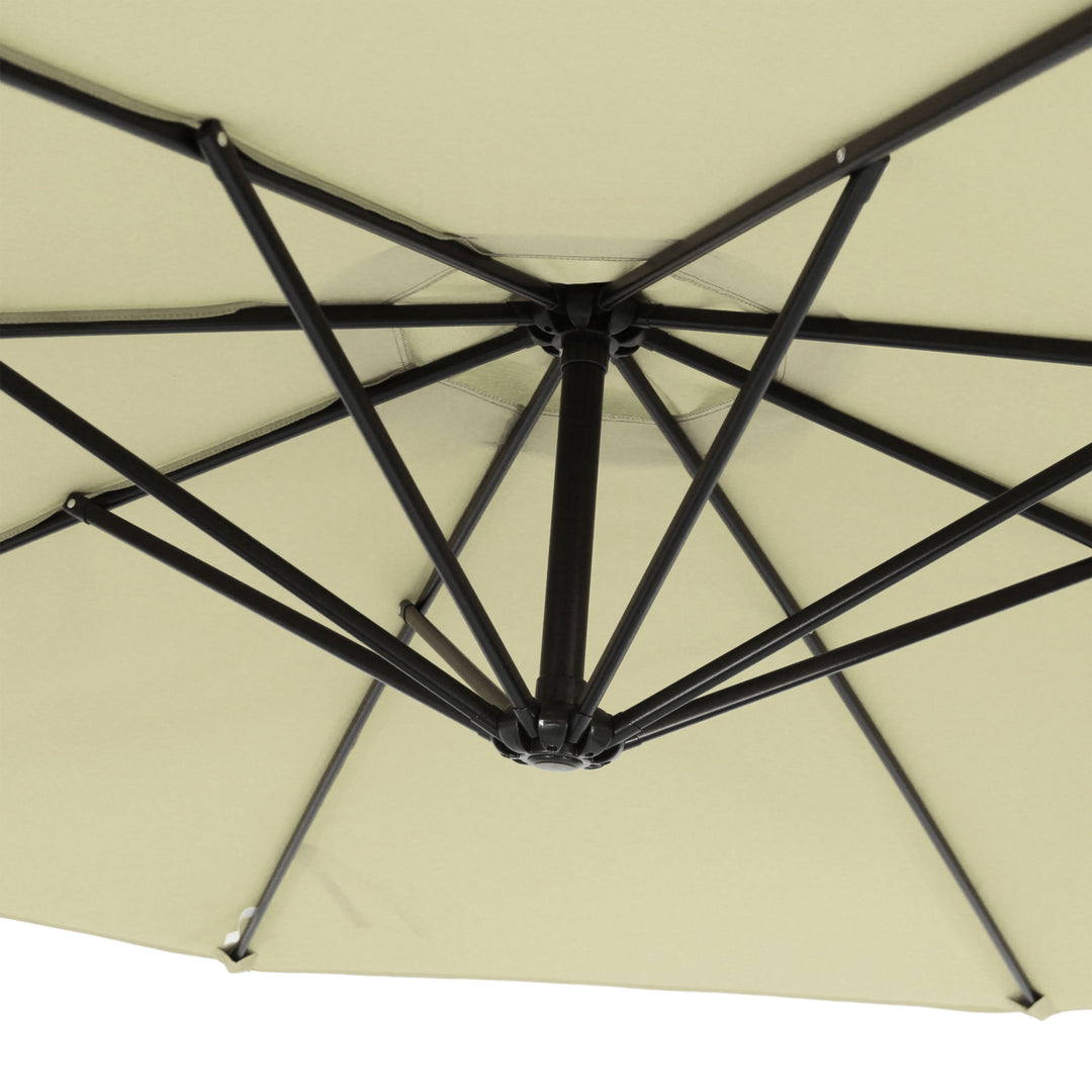 Sunnydaze 9.5 ft Cantilever Offset Patio Umbrella with Crank - Buttercup Image 7