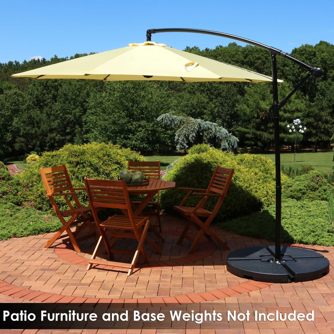 Sunnydaze 9.5 ft Cantilever Offset Patio Umbrella with Crank - Buttercup Image 11