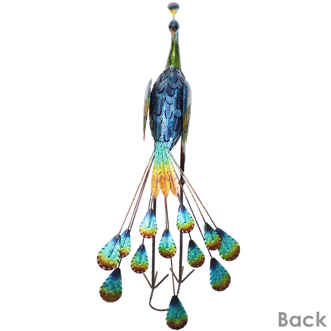 Sunnydaze Peacock Outdoor Metal Garden Statue - 34.5 in Image 8