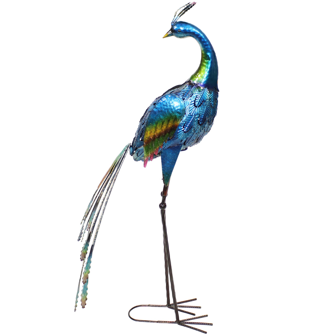 Sunnydaze Peacock Outdoor Metal Garden Statue - 34.5 in Image 9